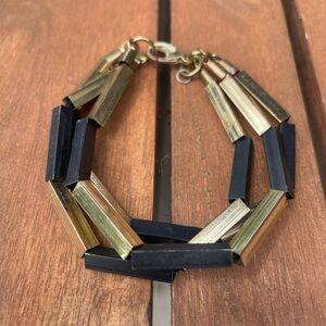 Gold and Black Geometric Bracelet